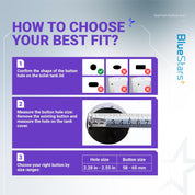 BlueStars Dual Push Flushing Toilet Water Tank Button Replacement – 58mm Thread Diameter – Compatible with American Standard – 2-Pack