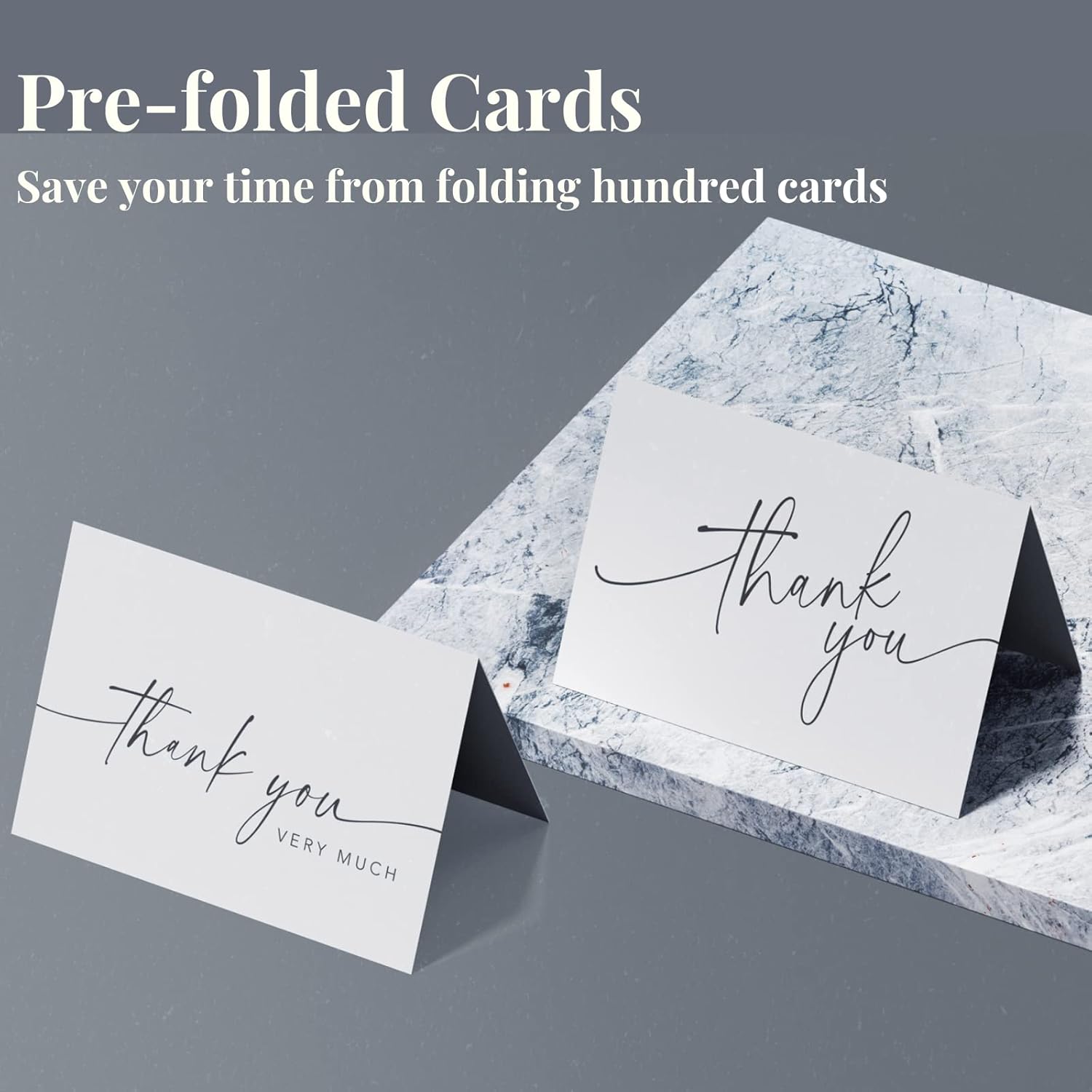 Thank You Cards with Envelopes & Matching Stickers – Bulk Pack of 79, 4x6 Inch Minimalistic Design – Ideal for Business, Baby Shower, Wedding, Graduation, Bridal Shower, Funeral – White – NOB