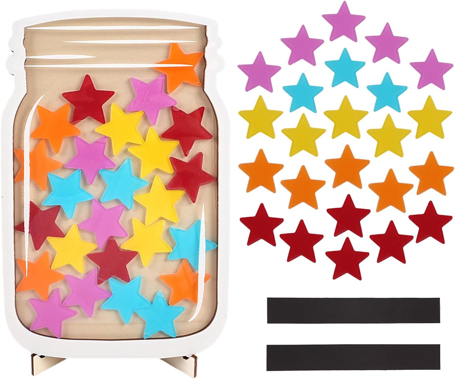 NBUZI Magnetic Reward Jar for Classroom – Personalized Stars Reward System, Multicolor