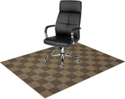 Anidaroel 48"x60" Chair Mat for Hardwood & Tile Floors – Anti-Slip Desk Chair Rug for Home Office, Large Rectangular Floor Protector for Rolling Chairs, Rice Coffee-2 / Check