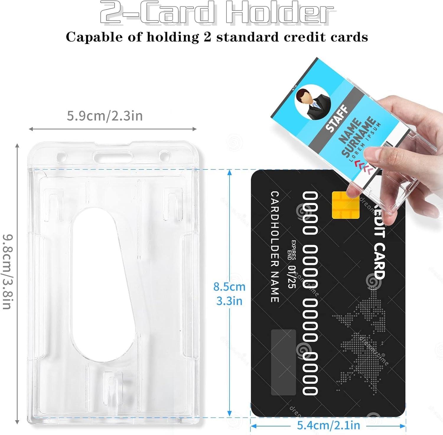 Heavy Duty Retractable Lanyard – Breakaway Lanyard for ID Badges & Keys, Retractable Keychain with Upgraded Carabiner, Key Ring, and 2-Card Holder (Matte Black)