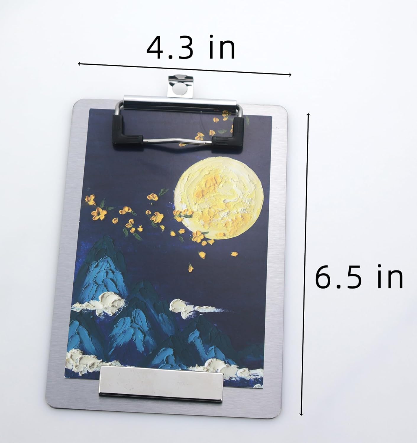 4×6 Stainless Steel Magnetic Clipboards – Mini Metal Clipboard with 304 Low Profile Clip, Message Board for Fridge, Recipes, Notes (4.3" x 6.5")