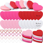 Fuyoooo Heart Shaped Sticky Notes Pad & Love Paper Clips Set – 104 Pcs, 2.83" x 2.83" Cute Office Supplies for Women