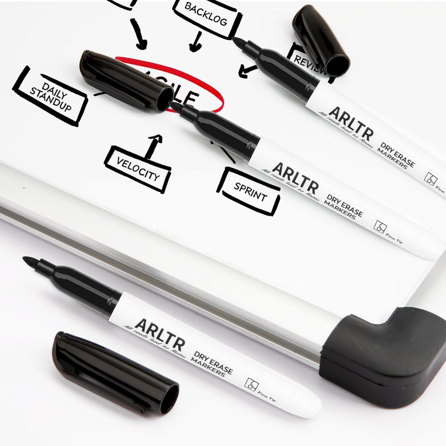 ARLTR Dry Erase Markers Bulk Pack – 160 Count Black Whiteboard Markers, Fine Tip, Low Odor, Chisel Point