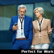 Heavy Duty Retractable Lanyard – Breakaway Lanyard for ID Badges & Keys, Retractable Keychain with Upgraded Carabiner, Key Ring, and 2-Card Holder (Matte Black)