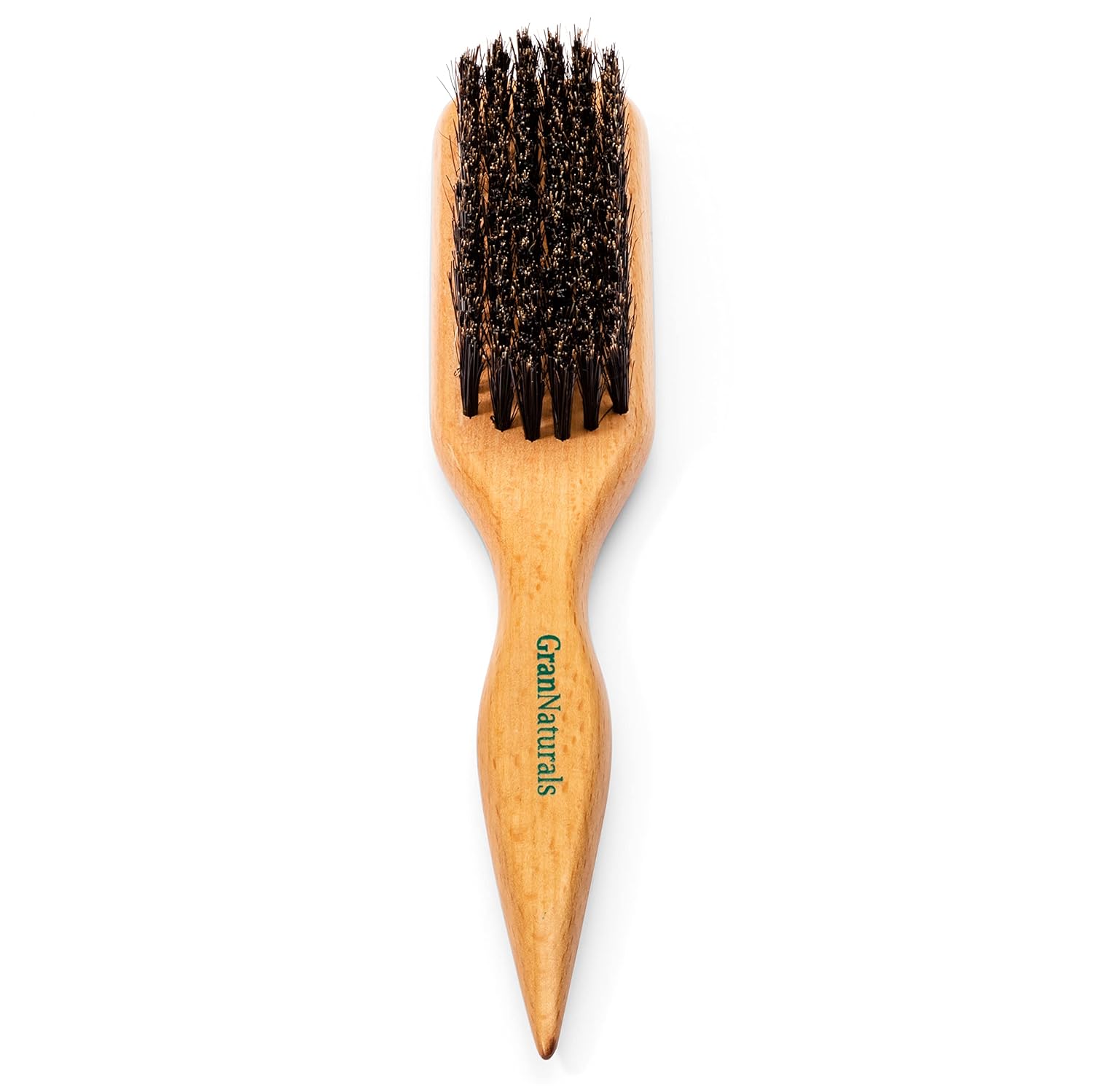 Boar Bristle Slick Back Hair Brush – Sleek Ponytail & Edge Control Styling Tool with Wide Rat Tail for Sectioning