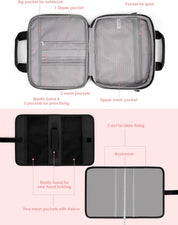 heouvo Bible Cover Case for Women – Includes No Bleed Highlighters, Pens, Tabs & Add-On Book Cover | Large Black Bible Bag with Shoulder Strap & Handles