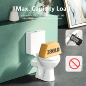 Soft Close Round Toilet Seat 16.5" – Slow Close, No Slam Lid with Quick Release, Ergonomic Design, Easy to Clean