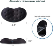 BRILA Ergonomic Memory Foam Mouse Wrist Rest – Massage Holes Design for Pain Relief, Black (New)