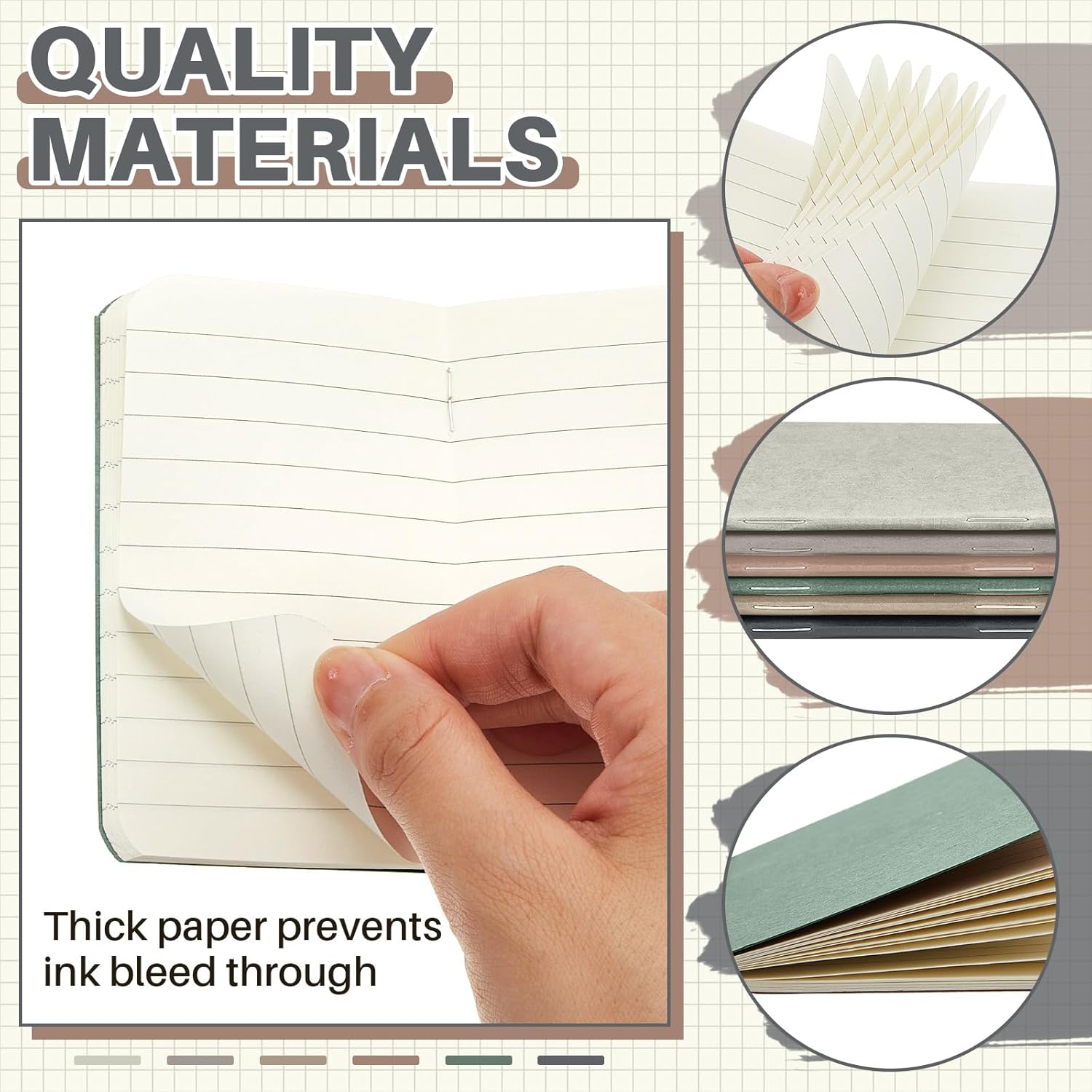 36 Pcs Pocket Notebook Mini Journal 2.5" x 4" – Kraft Paper Notepad Bulk, Softcover Memo Diary for Students, Travelers, School (Dark Color, Blank Cover)