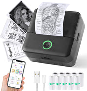 Print Pods Mini Thermal Printer – Inkless Pocket Sticker Maker with 10 Rolls Paper – Bluetooth Printer for Notes, Flashcards, Journals, DIY – Compatible with iOS & Android – Black (New)