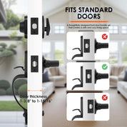 Haidms Matte Black Front Door Handle and Deadbolt Set – Heavy Duty Entry Lockset with Reversible Lever – Single Cylinder Lock – Modern Exterior Door Hardware