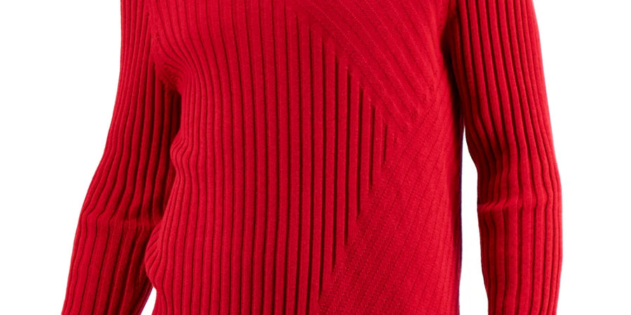 INC International Concepts Mens Tucker Crewneck Sweater Ruby, Dark Red - Medium
