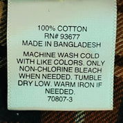 Arizona Juniors Cropped Long Sleeve Flannel Top with Pockets – Orange, Size Large