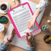 Rimilak Plastic Clipboard with Storage – 8.5 x 11 High Capacity Side-Opening Folio Nursing Case with Pen Holder – Red