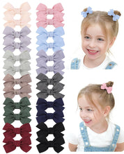 24PCS 2" Baby Hair Bows Clips – Fully Lined Solid Ribbon Mini Clip Bows for Baby Girls, Toddlers, Kids, Teens – Multicolor