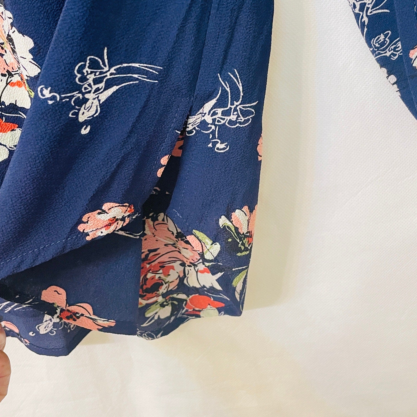 Fun2Fun Women's Lined Floral Blouse with Ruched Shoulders