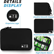 Miavers Electronics Organizer Travel Pouch – Portable Cable Storage Bag for Cords, Chargers, Phone – Black