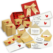 60 Love Notes for Him or Her – Mini Envelope Anniversary Cards & Lunch Notes – Long Distance Relationship Gift