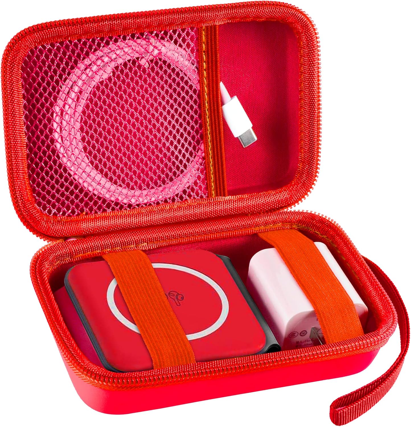 ANKHOH Travel Case for UCOMX, Iseyyox, LISEN, RTOPS 3-in-1 Wireless Charger – Foldable Magnetic Storage Bag, Red