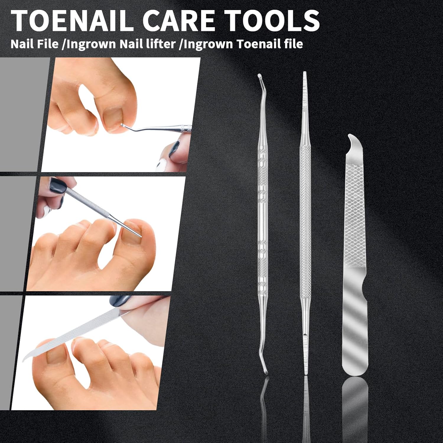 Aecsze 4-in-1 Professional Heavy Duty Toenail Clippers – Stainless Steel Clippers for Thick & Ingrown Toenails, Seniors, Men & Women