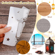 16pcs Ramadan Eid Stencils – Eid Mubarak Drawing Templates for Party Decorations, Wall & Wood Painting, Moon & Star Islamic Art Craft Set
