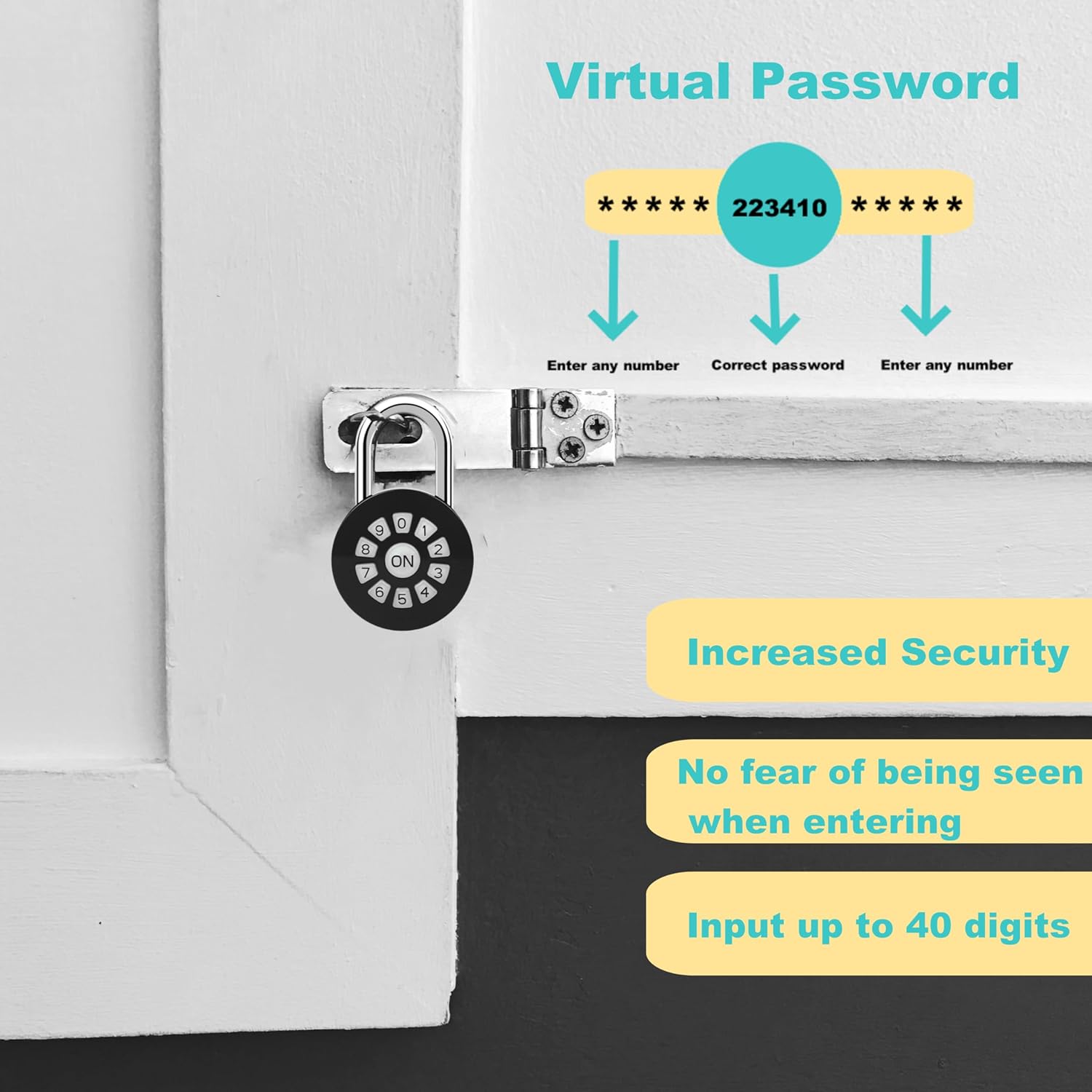Decruil Digital Padlock with Code – Weatherproof Combination Lock for Outdoor Gate, Fence, Locker, or Smart Home Use