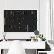 MaxGear Large Cork Board for Wall – 36" x 24" Black Bulletin Board, 6-Pack Felt Wall Tiles with Pushpins – Office Push Pin Board, Tack Board, Felt Board