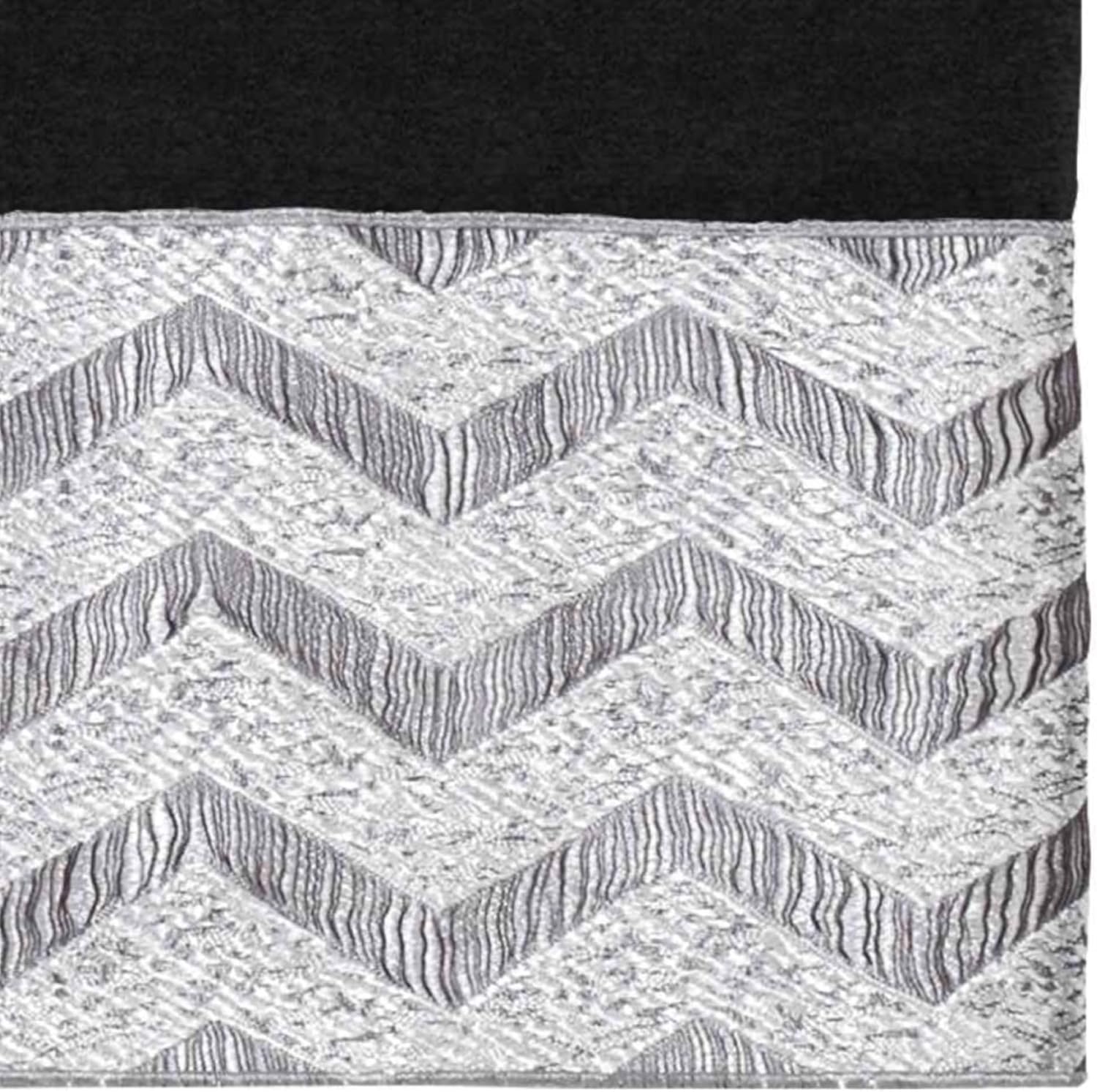 Avanti Galaxy Chevron Bordered Cotton Bath Towel – 27" x 50" – Black – Soft & Absorbent