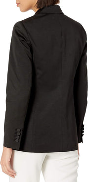 Rebecca Taylor Women's Black Pleated One-Button Ottoman Blazer - Size 8