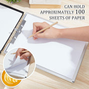 Henoyso Metal Storage Clipboard – Heavy-Duty Aluminum Clip Board with Storage Compartment – 12.6" x 9.2" – Fits Letter Size Paper