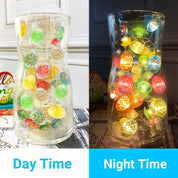 TURNMEON 10 Ft 30 LED Easter Lights – Battery Operated Copper Wire String Lights for Indoor/Outdoor Spring Decorations