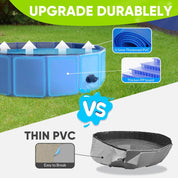 PUPTILY Foldable Dog Pool – 32" x 8" Collapsible Pet Swimming Tub with Drain