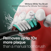 Aquasonic Black Series Ultra Whitening Toothbrush – ADA Accepted Electric Toothbrush with 8 Brush Heads & Travel Case – 40,000 VPM Motor, Wireless Charging, 4 Modes & Smart Timer