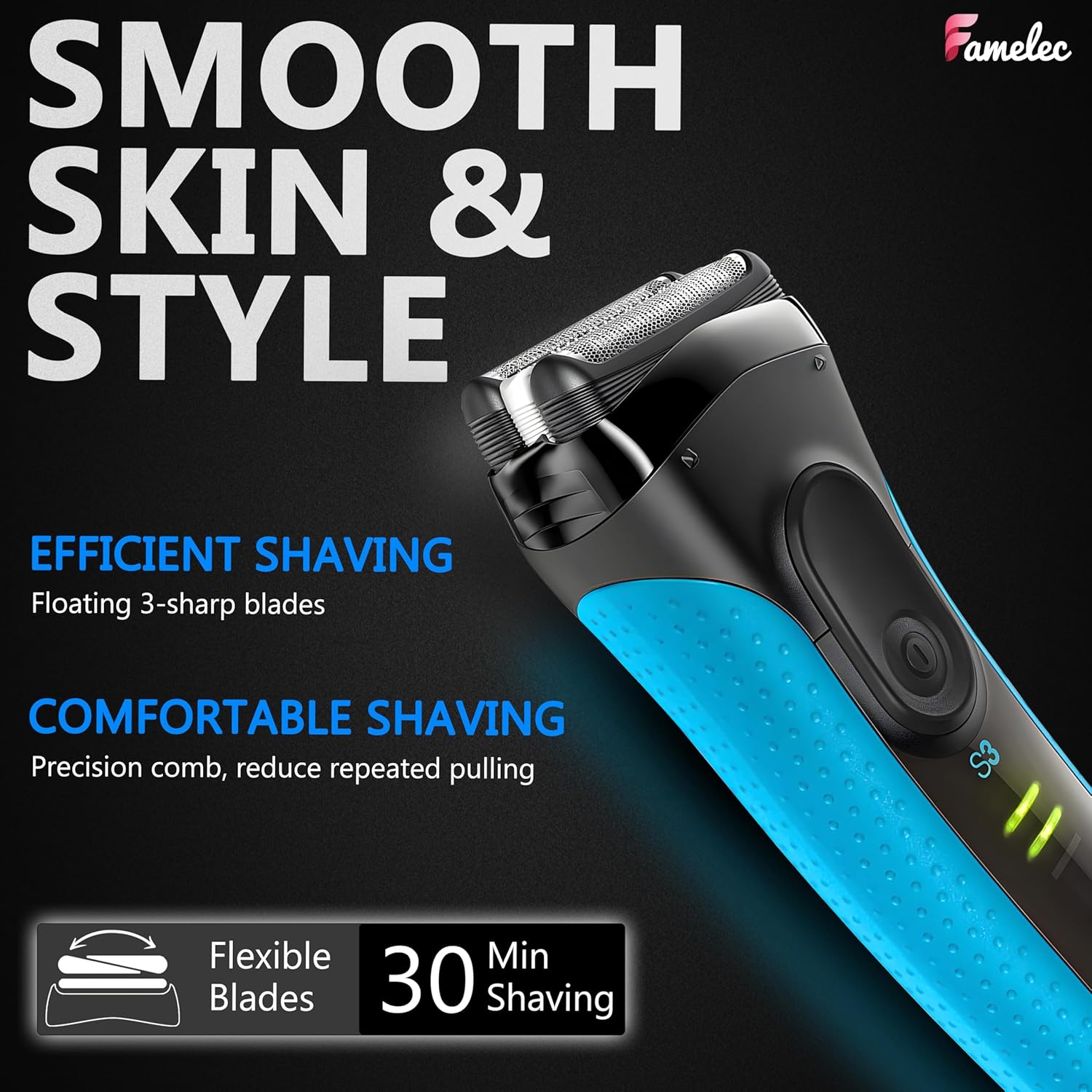 Head Shaver Replacement for Braun Series 3 – 32B Foil & Cutter, Waterproof, Compatible with Wet & Dry Electric Razors