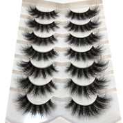 Pooplunch 7-Pair Pack Fluffy Cat-Eye False Eyelashes – 18MM 8D Wispy Mink-Like Lashes, Cruelty-Free, Volumizing Strips