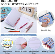 18-Piece Social Worker Appreciation Gift Set – Includes 9 Inspirational Notebooks & 9 Pens – Colorful Graduation Gifts