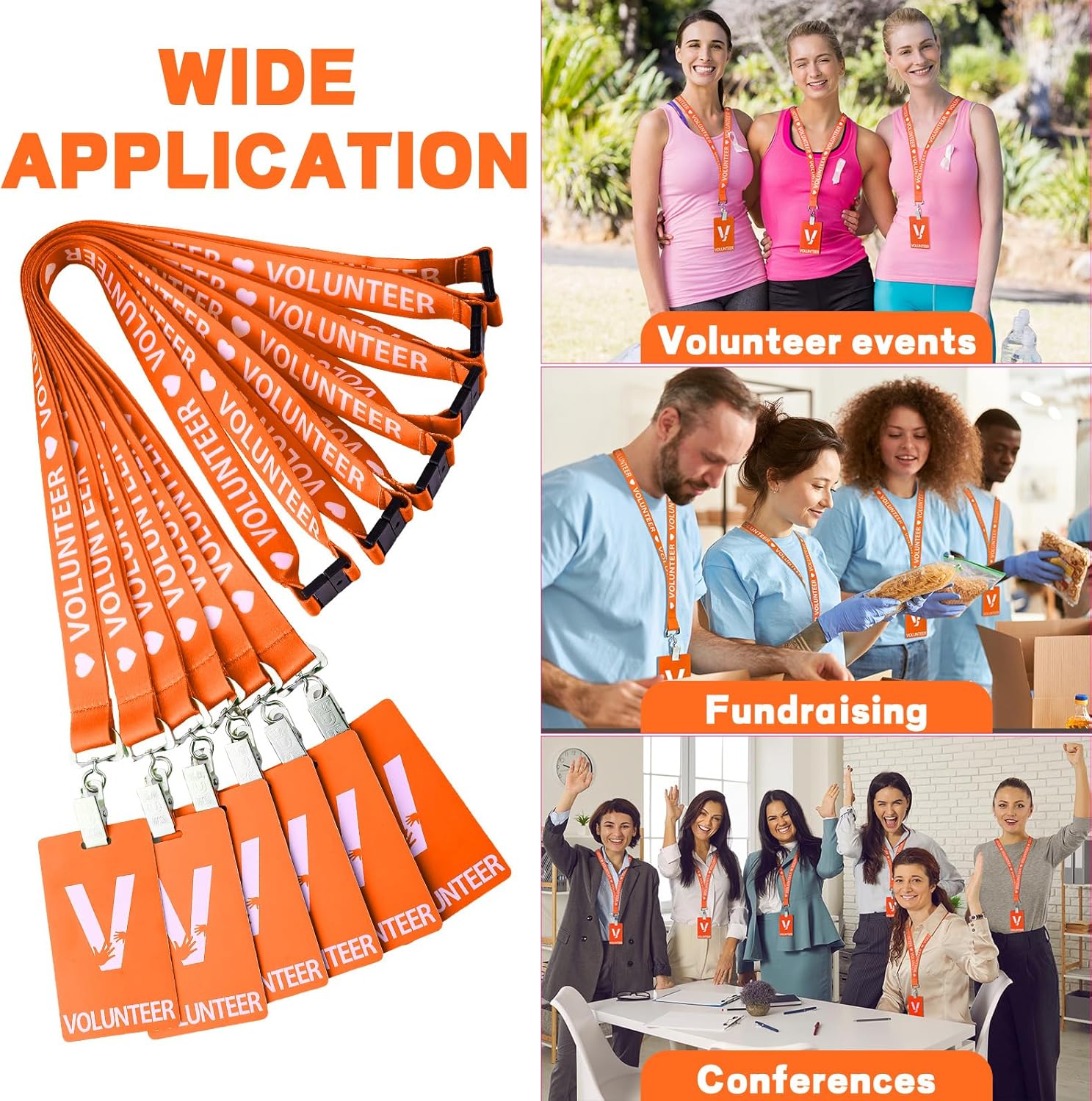 Colarr 24-Pack Volunteer Lanyards with PVC ID Badge Holders – Bulk Breakaway Neck Straps for Events, Church, School, Fundraisers