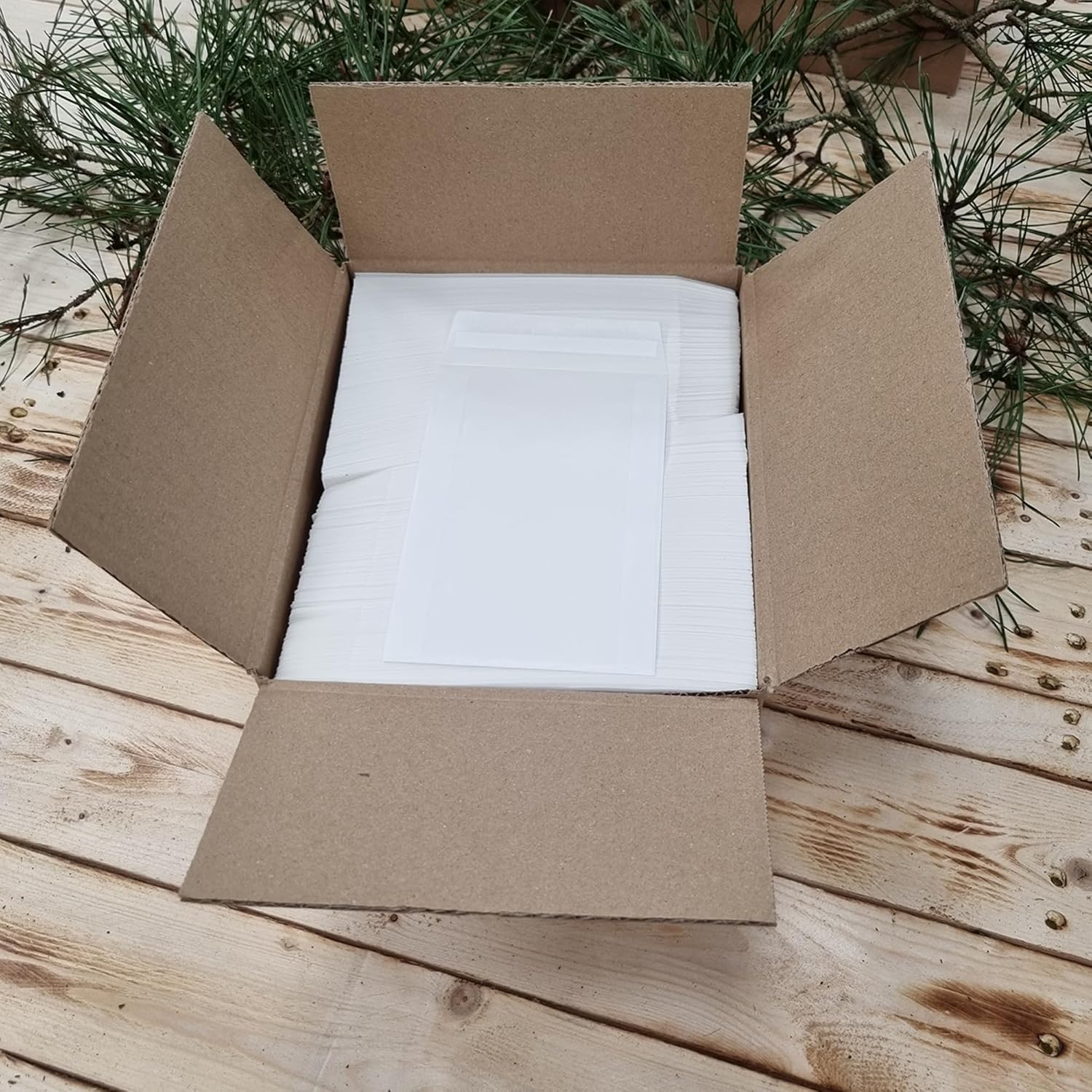 Pineville Paper Glassine Envelopes – 4" x 6" (102 x 152mm) – 1,000-Pack – Peel & Self-Seal Pockets – Compostable & Recyclable – Off White