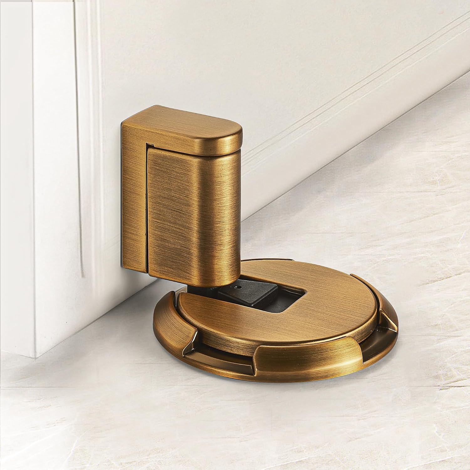 Windproof Heavy Duty Floor Door Stopper – No Drilling Required – Mechanical Hold with Screws & 3M Adhesive – 1 Pack