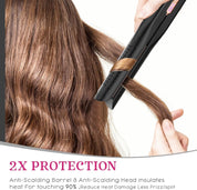SKIMI Airflow Styler – Titanium Flat Iron & Curling Wand with Cooling Air Vents, 5 Heat Settings, Dual Voltage, Hair Straightener & Curler
