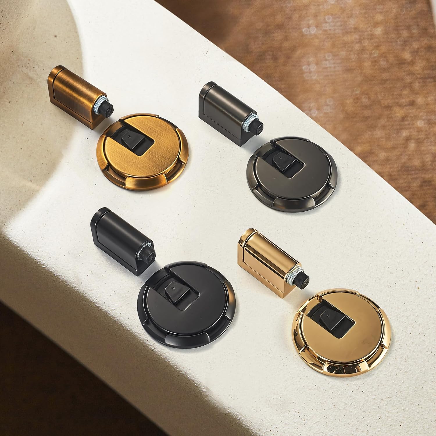 Windproof Heavy Duty Floor Door Stopper – No Drilling Required – Mechanical Hold with Screws & 3M Adhesive – 1 Pack