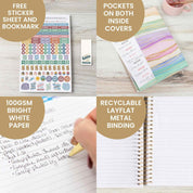 bloom daily planners 2025 Planner – 8.5" x 11" Calendar Year Day Planner (Jan 2025 – Dec 2025) – Weekly & Monthly Agenda Organizer with Stickers & Tabs – Watercolor Waves