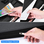 Portfolio Binder – Pacific Mailer 3-Ring Binder Organizer with Leather Folder, Writing Pad, Zipper Business Notebook for Tablets, Notepads, Resumes & Documents