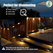 SOLPEX Solar Deck Lights Outdoor – 16 Pack Warm White LED Step Lights, Waterproof Solar Powered for Stairs, Fence, Yard, Patio, and Pathway