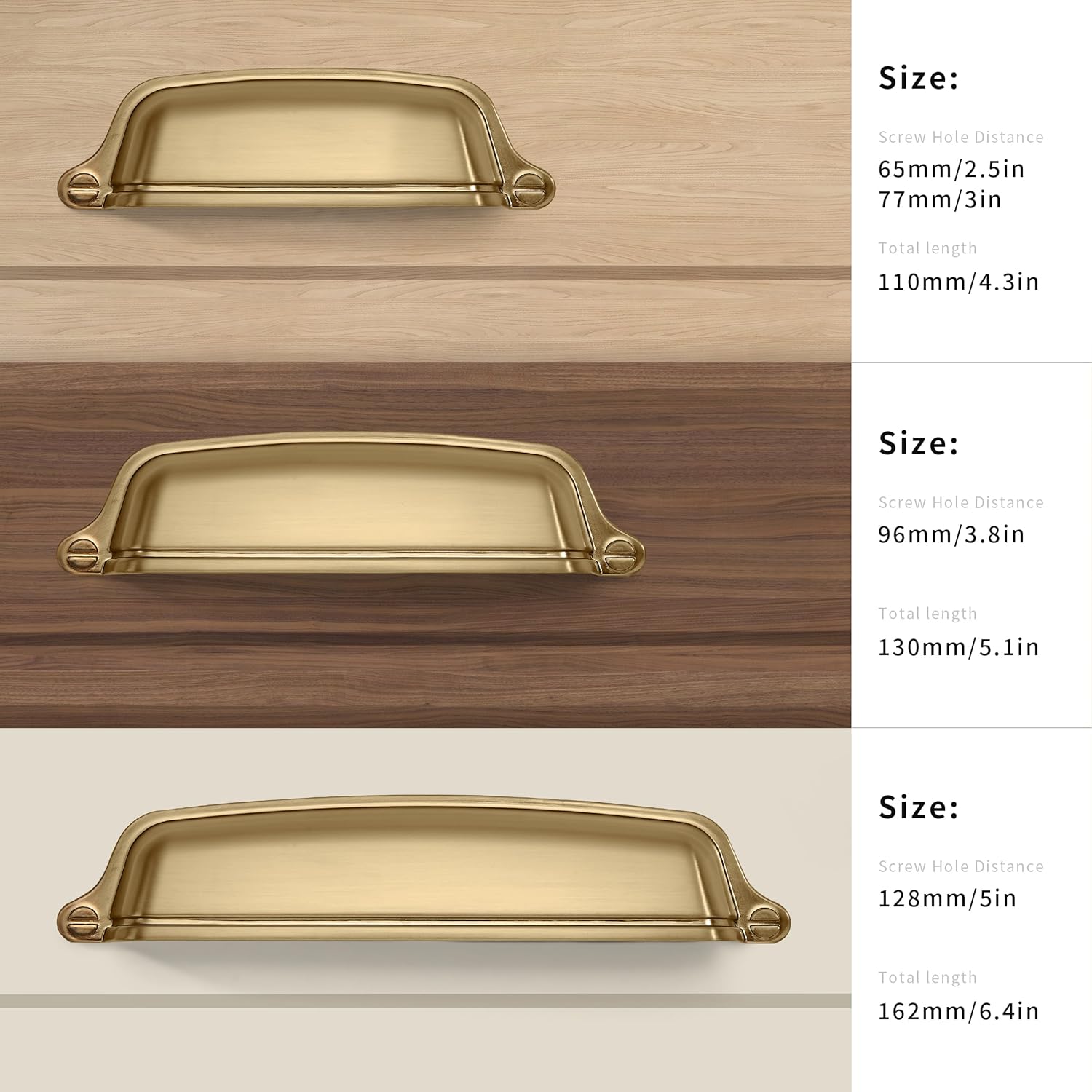 khtumeware 10-Pack 3-Inch Cup Drawer Pulls – Champagne Bronze Cabinet Handles – Brushed Gold Zinc Alloy Hardware for Kitchen, Bathroom, or Dresser Cabinets