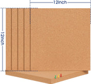 SVOPY Square Cork Bulletin Board Tiles – 7 Pack Extra Thick 12x12 Inches – Cork Sheets for Wall, Home Office, School Message Board, and Decorative Display