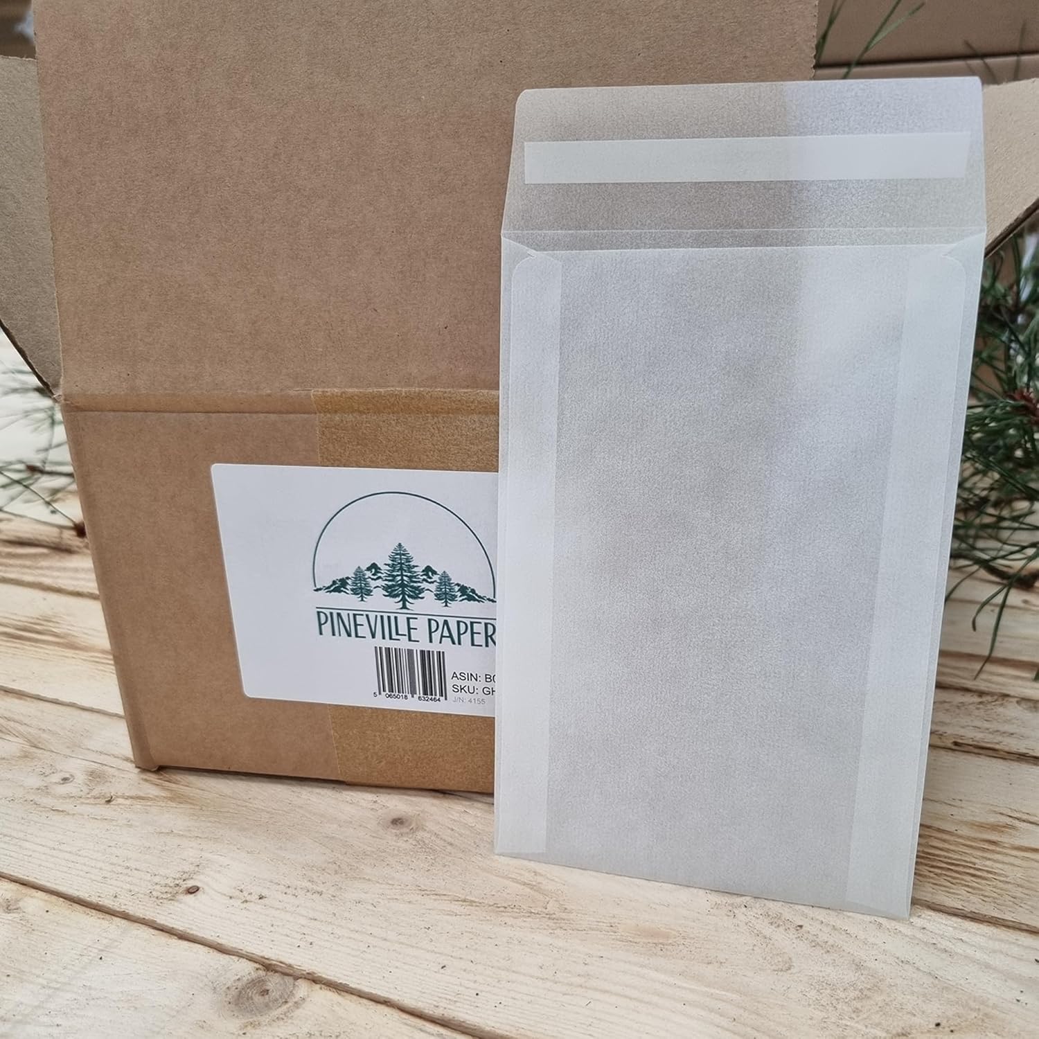 Pineville Paper Glassine Envelopes – 4" x 6" (102 x 152mm) – 1,000-Pack – Peel & Self-Seal Pockets – Compostable & Recyclable – Off White