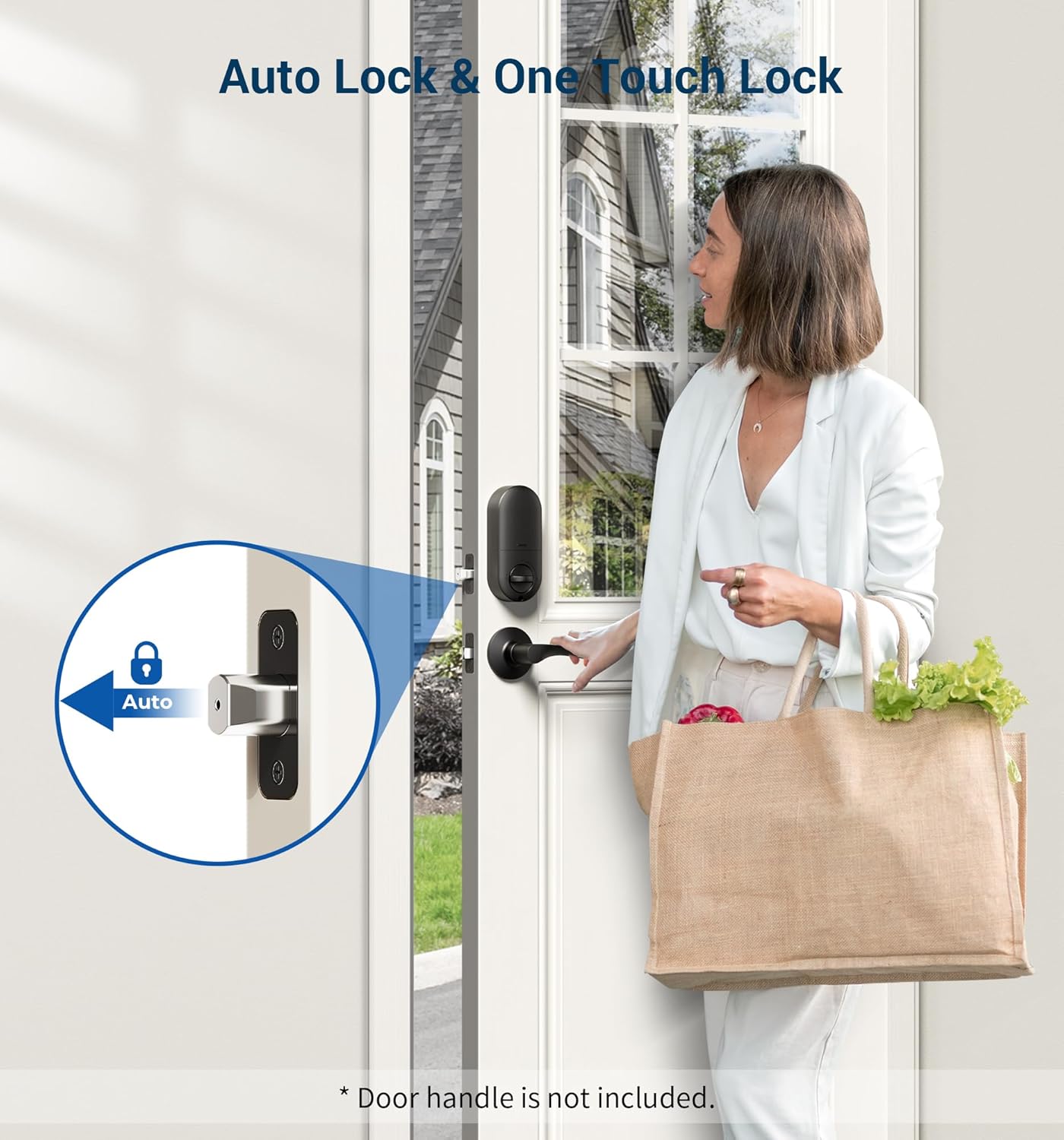 Veise Keyless Entry Door Lock – Electronic Keypad Deadbolt with Auto Lock, Anti-Peeking Password, Backlit Keypad & Spare Keys, Matte Black