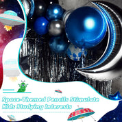 Geyee 36 Pcs Space & Hawaiian Shark Theme Pencils – Fun Novelty Party Favors with Erasers – Wood Writing Pencils for Birthday Parties & Classroom Rewards